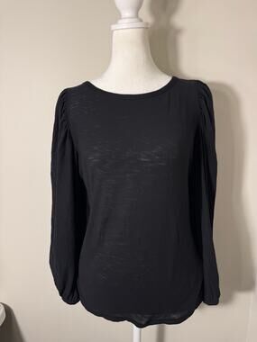 Nation LTD Women's Pima Cotton Long Sleeve Round Neck Blouse Small